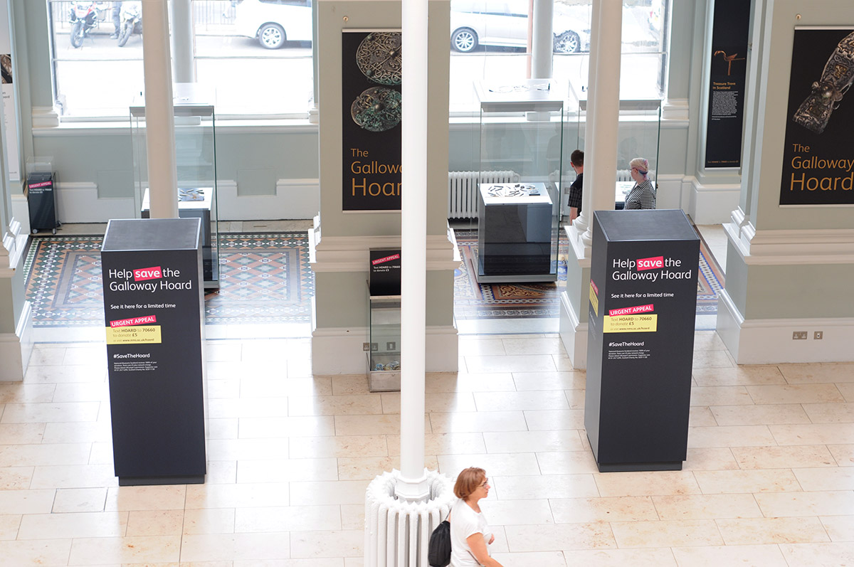 The Galloway Hoard Exhibition in the Grand Gallery at the National Museum of Scotland