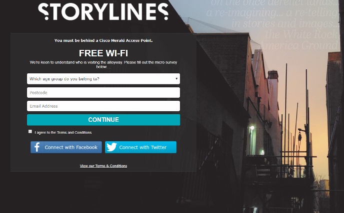Color image of web page showing sign up text fields 