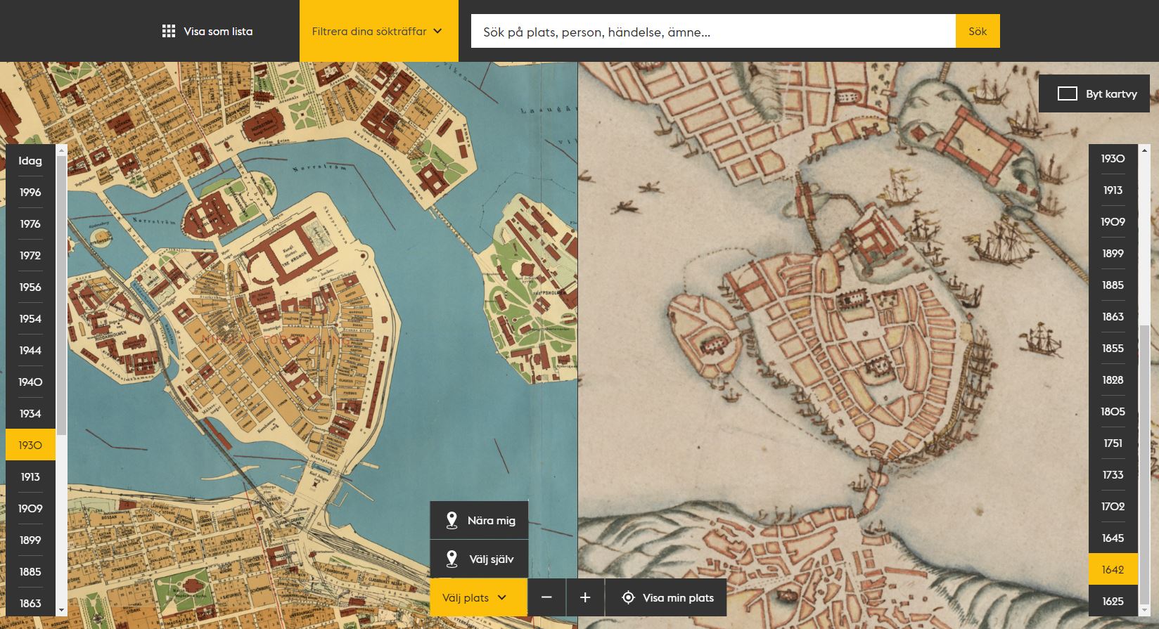 Two old maps of Stockholm.