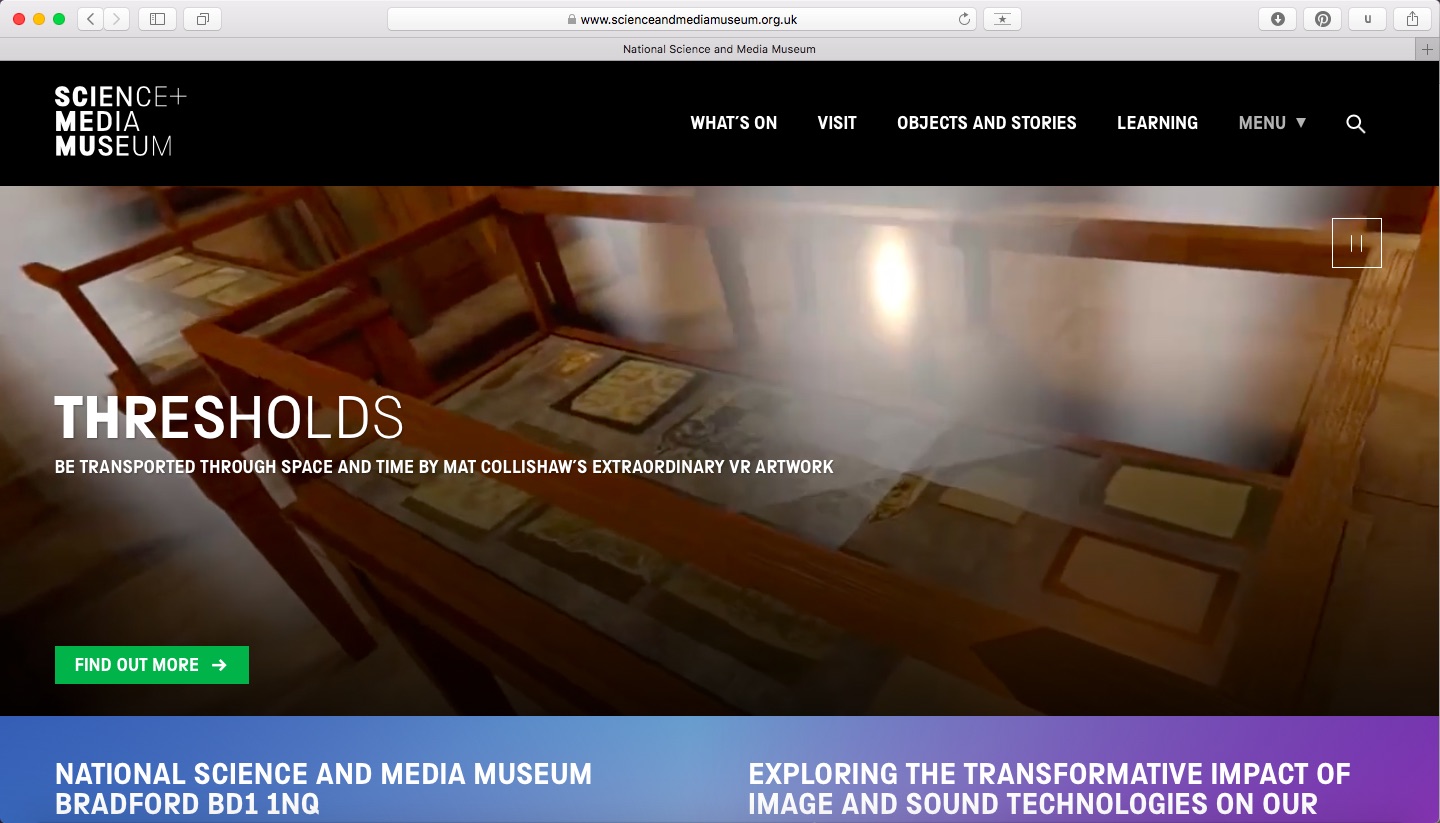 Science and Media Museum website screenshot