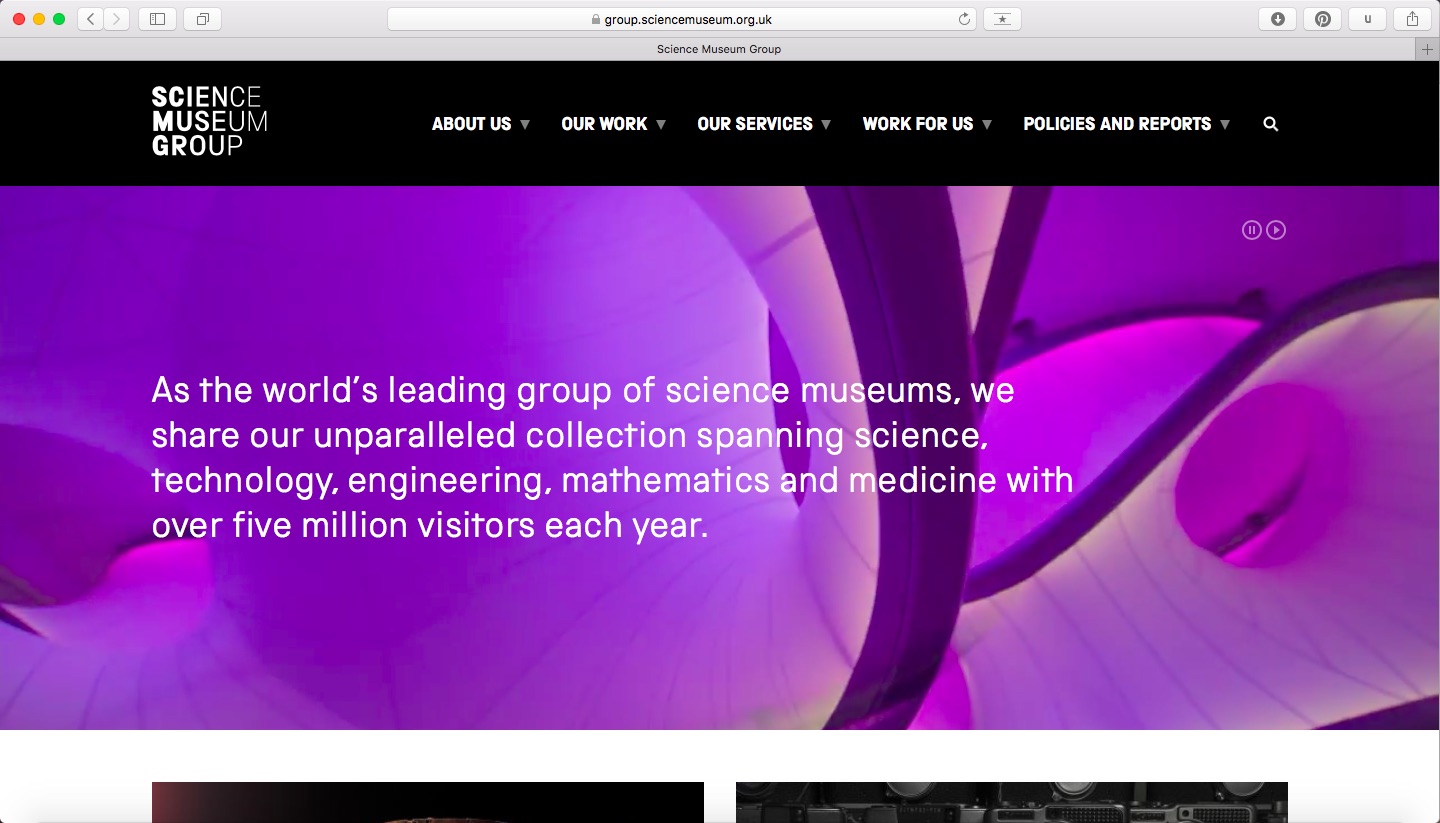 Science Museum Group website screenshot