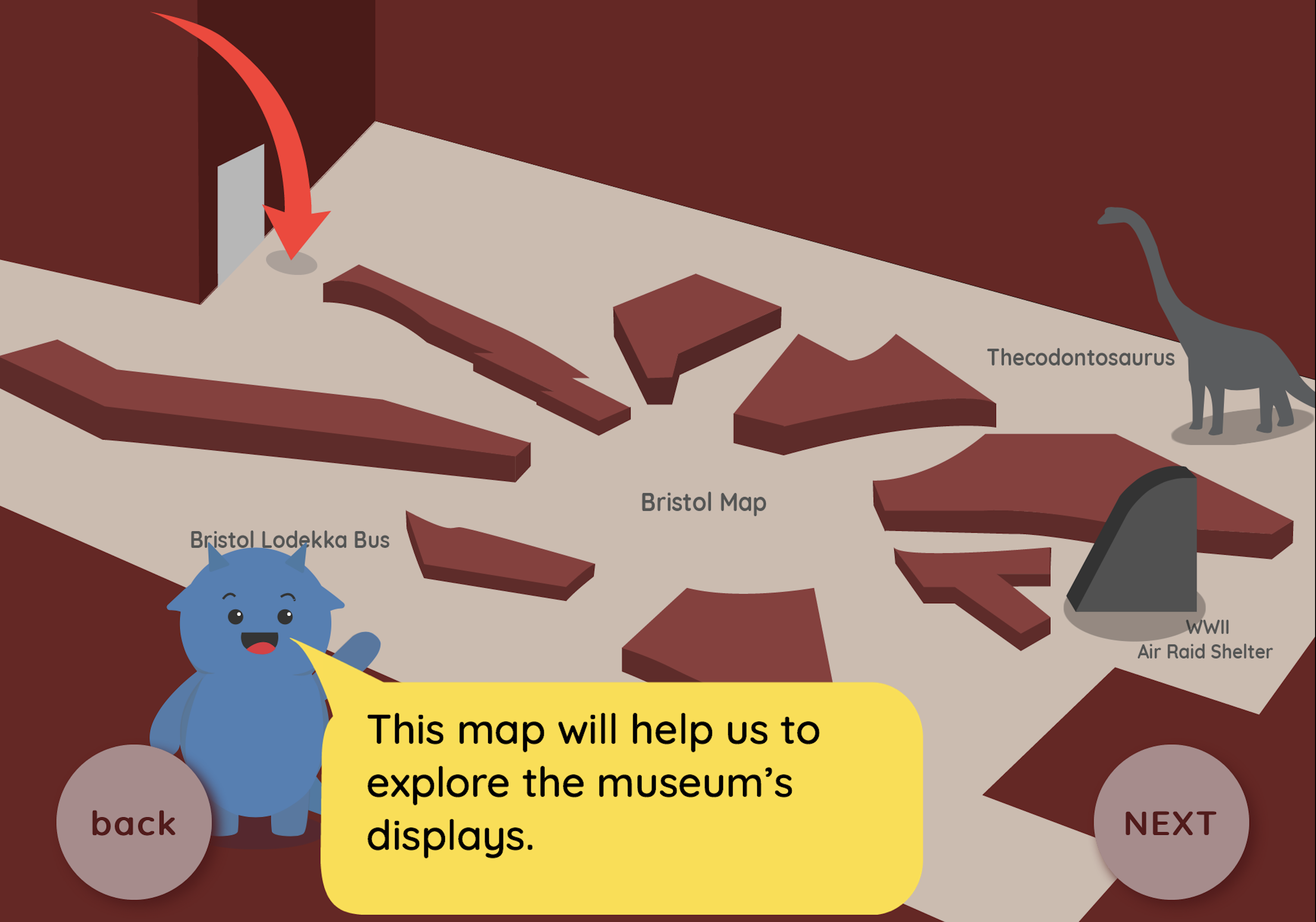 Main menu of the app with all of the spots 